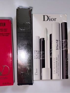 3 PC Prestige Makeup Bundle: Dior Lash Primer-Serum, Valentino V-Lighter, Stila